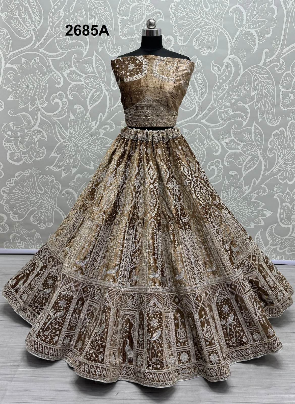 Anjani Art Designer Indian Bridal Velvet Lehenga Wholesale Catalog — Wholesale Lehenga, MPA wholesale from Surat — view 17
